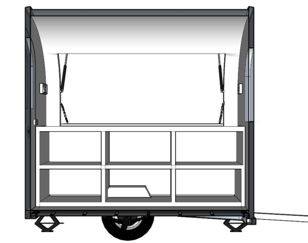 Retro Food Trailer PFR2216D im Round Top Design